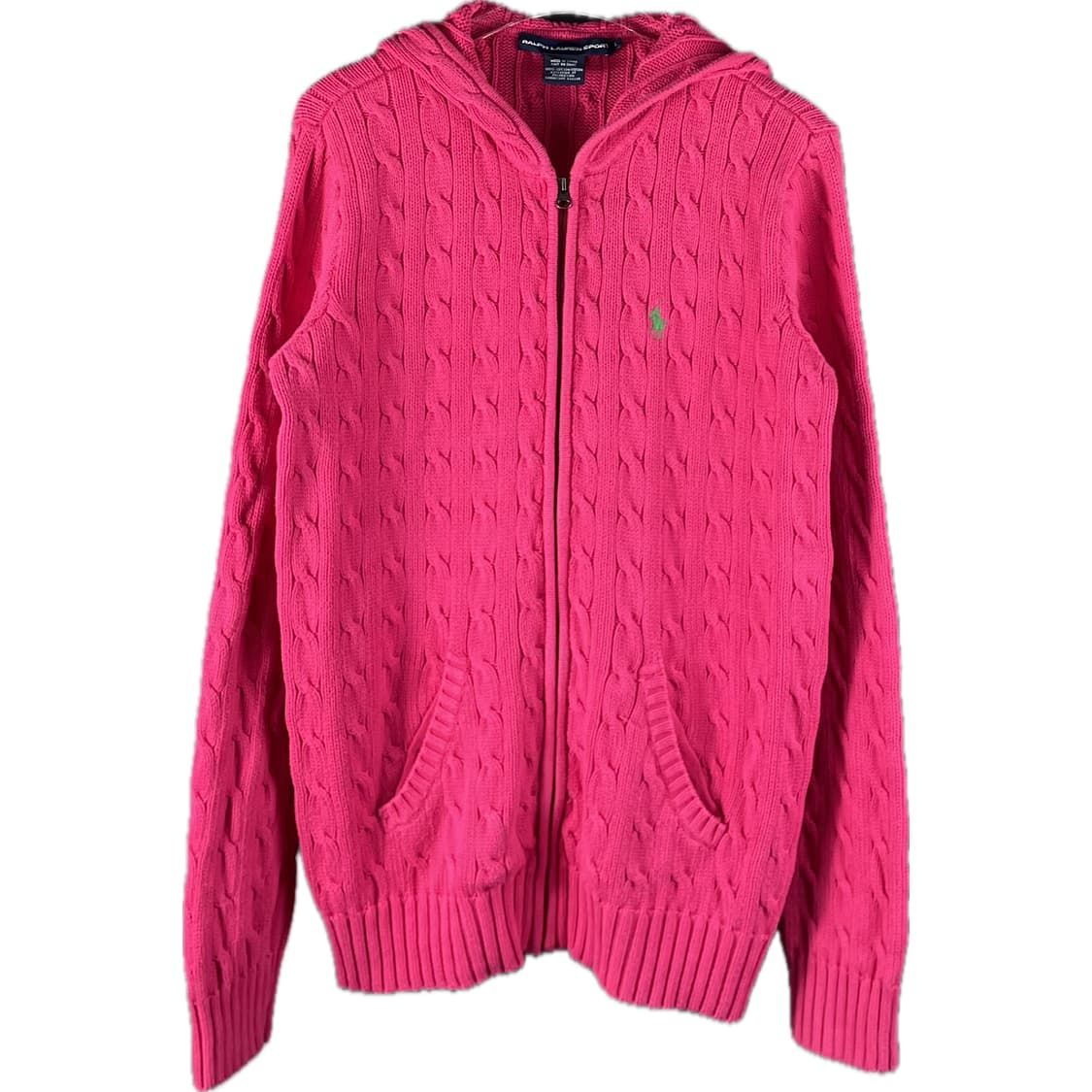[L] 폴로 랄프로렌 케이블 꽈배기 니트 후드 집업 상품이미지1