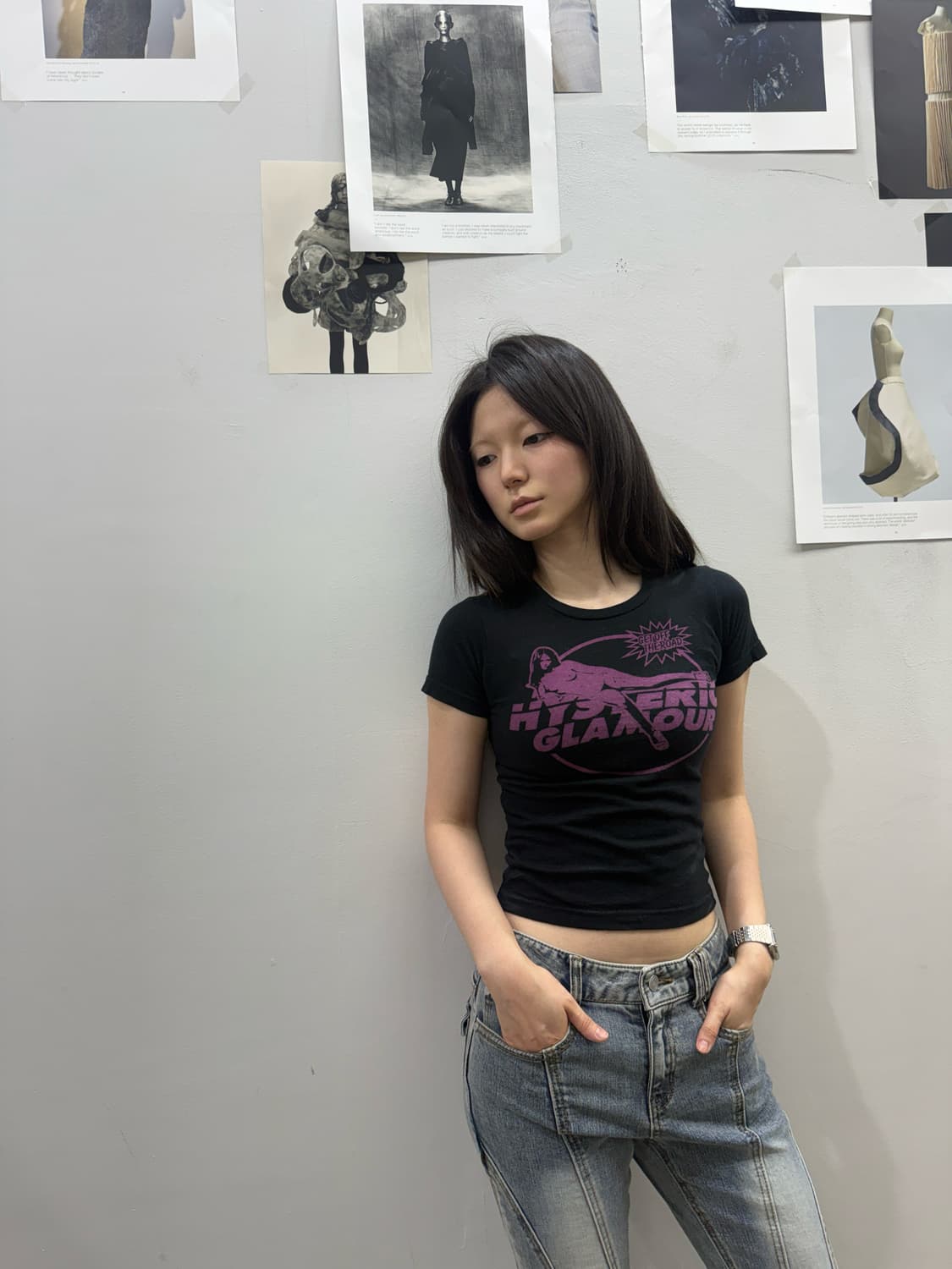 히스테릭 글래머 히스걸 로고 슬림 티셔츠 상품이미지7