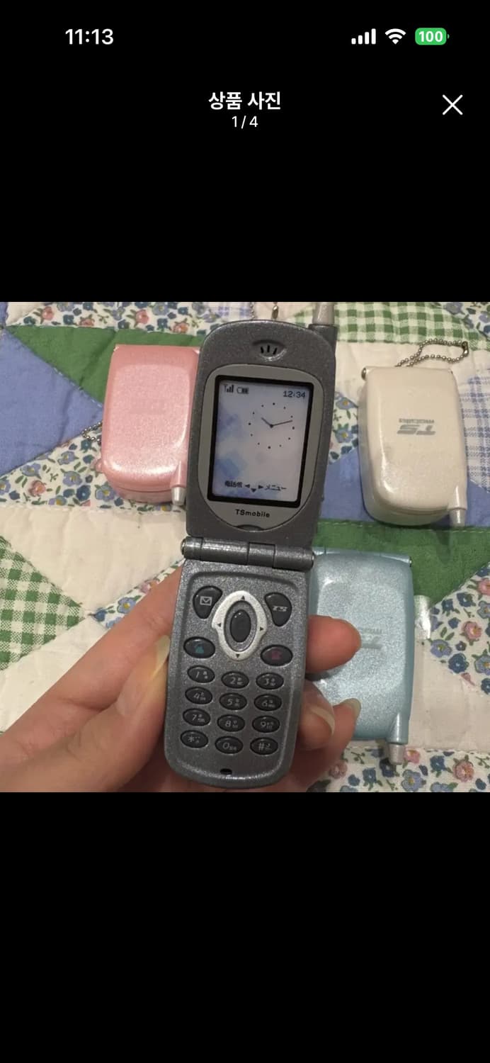 (블랙) 폴더폰 녹음 키링 전남친 키링 가챠 레트로 녹음 휴대폰 전화기 상품이미지1