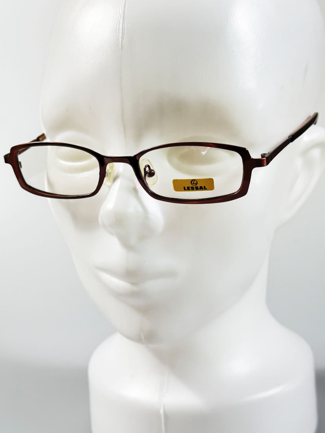 90s LESSAL 브라운 메탈 슬림 스퀘어 빈티지 안경 상품이미지8