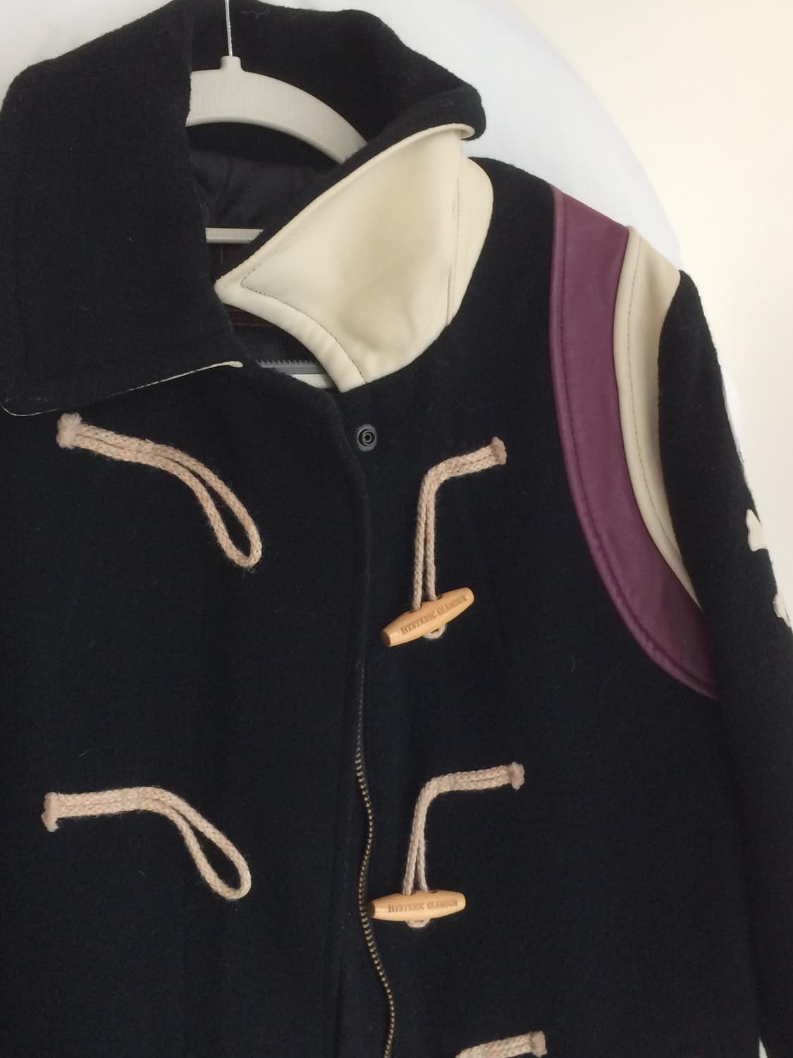 히스테릭 글래머 아카이브 양 가죽 램 스킨 스컬 해골 울 더플 코트 상품이미지6