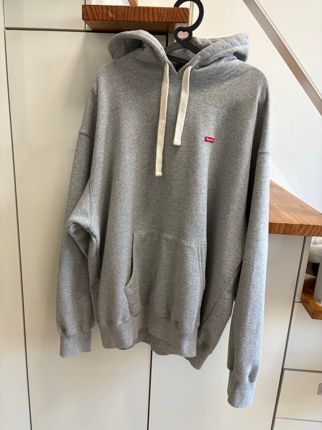 슈프림 스몰 박스 드로우코드 후드 스웨트셔츠 헤더 그레이 L 상품이미지2