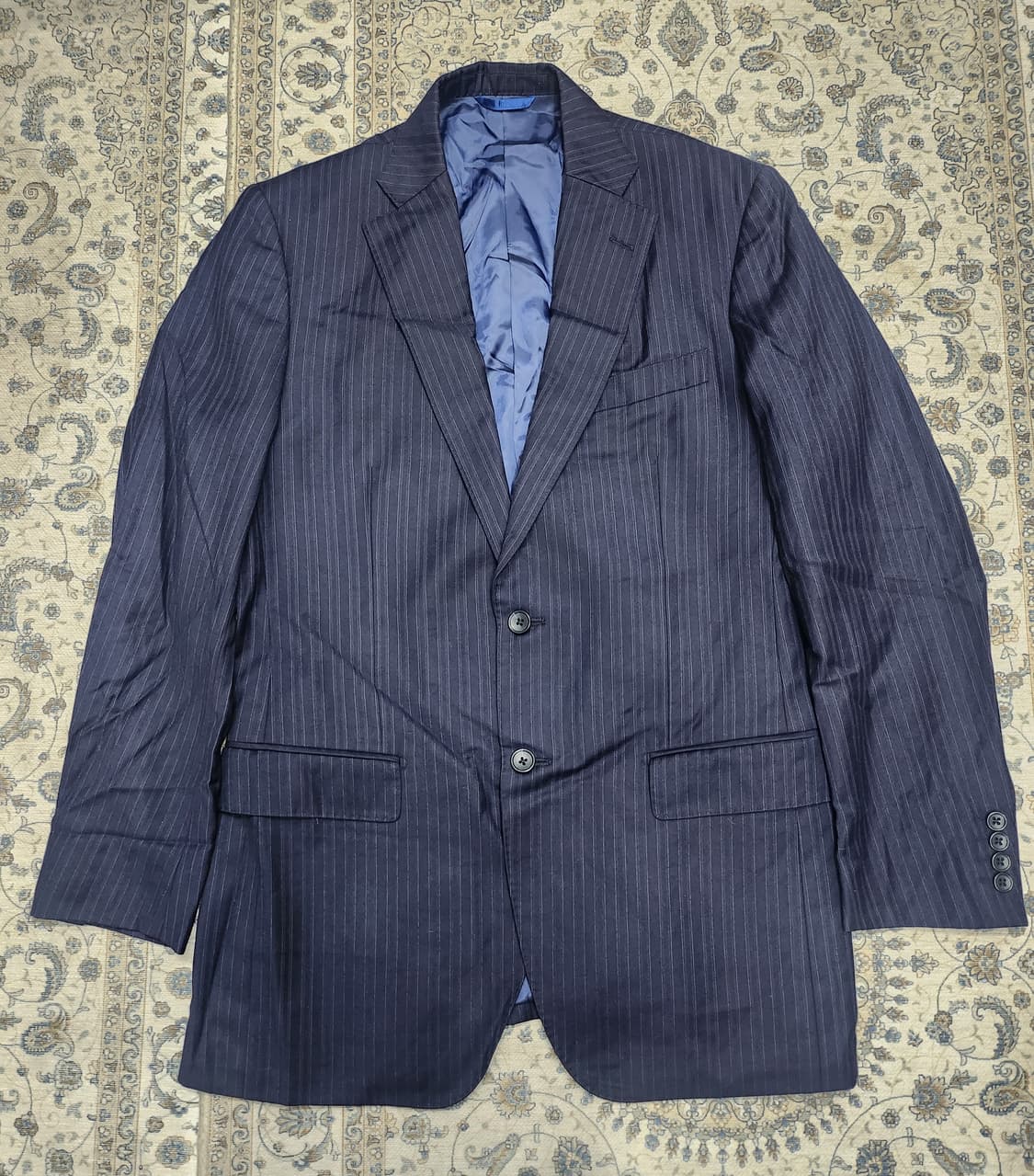KENT AVE 로로피아나 원단 네이비 스트라이프 블레이저 상품이미지1