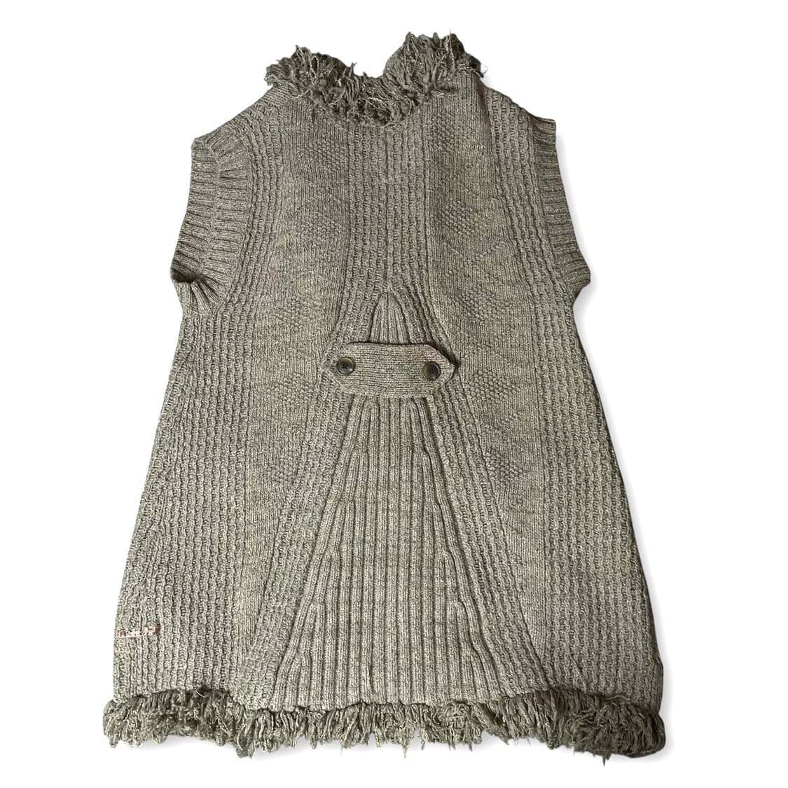 써스데이아일랜드 베이지 롱 투포켓 조끼 가디건 상품이미지2