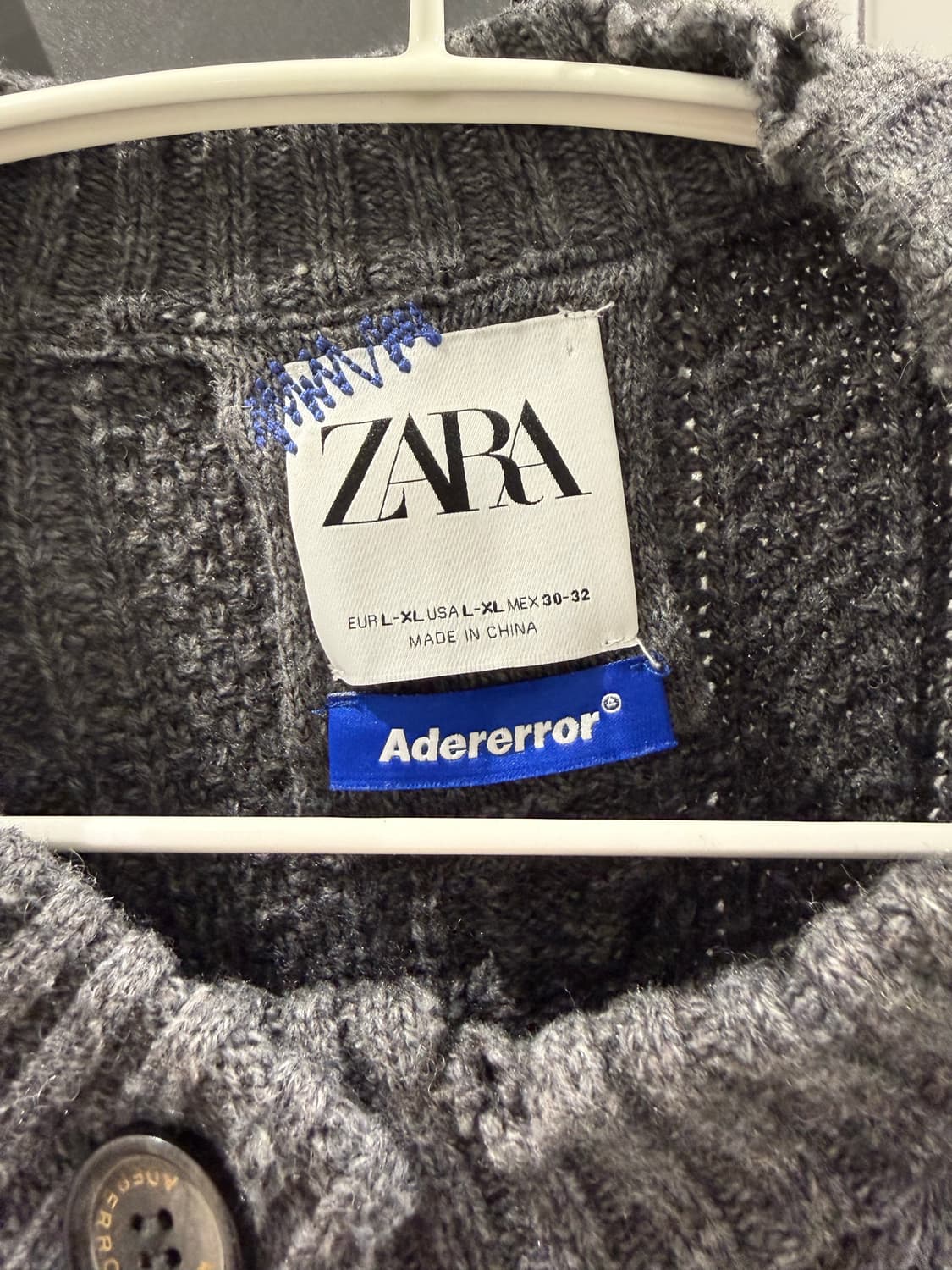 자라 x 아더에러 디스트로이드 크롭 가디건 블루 L-XL 상품이미지2