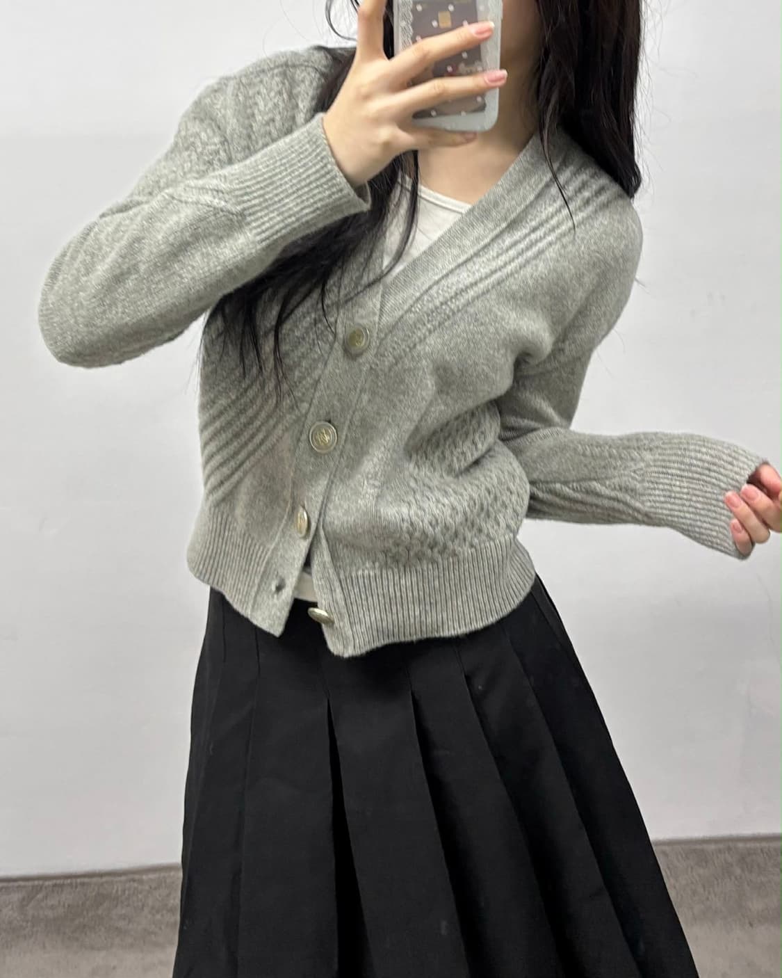 [F] 미샤 MICHAA 한섬 2020년 신형 케이블 니트 가디건 상품이미지4