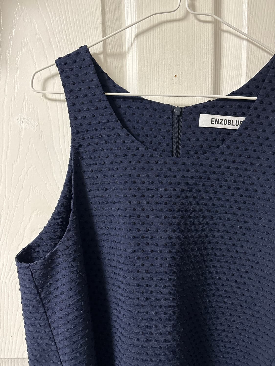 엔조블루스 도트 슬리브리스 네이비 원피스 미니드레스 새상품 상품이미지4