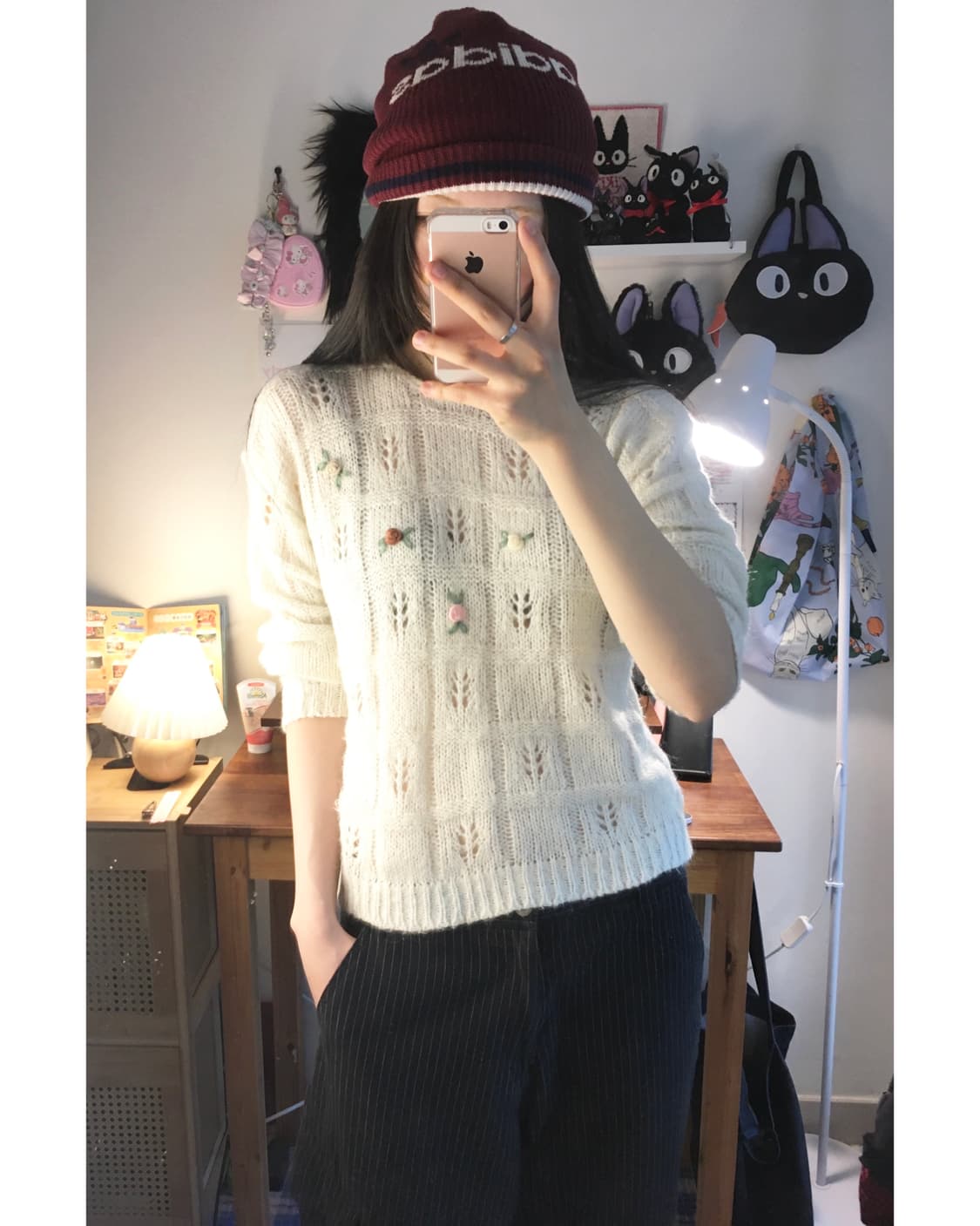 vintage floral patterned sweater ivory 상품이미지4