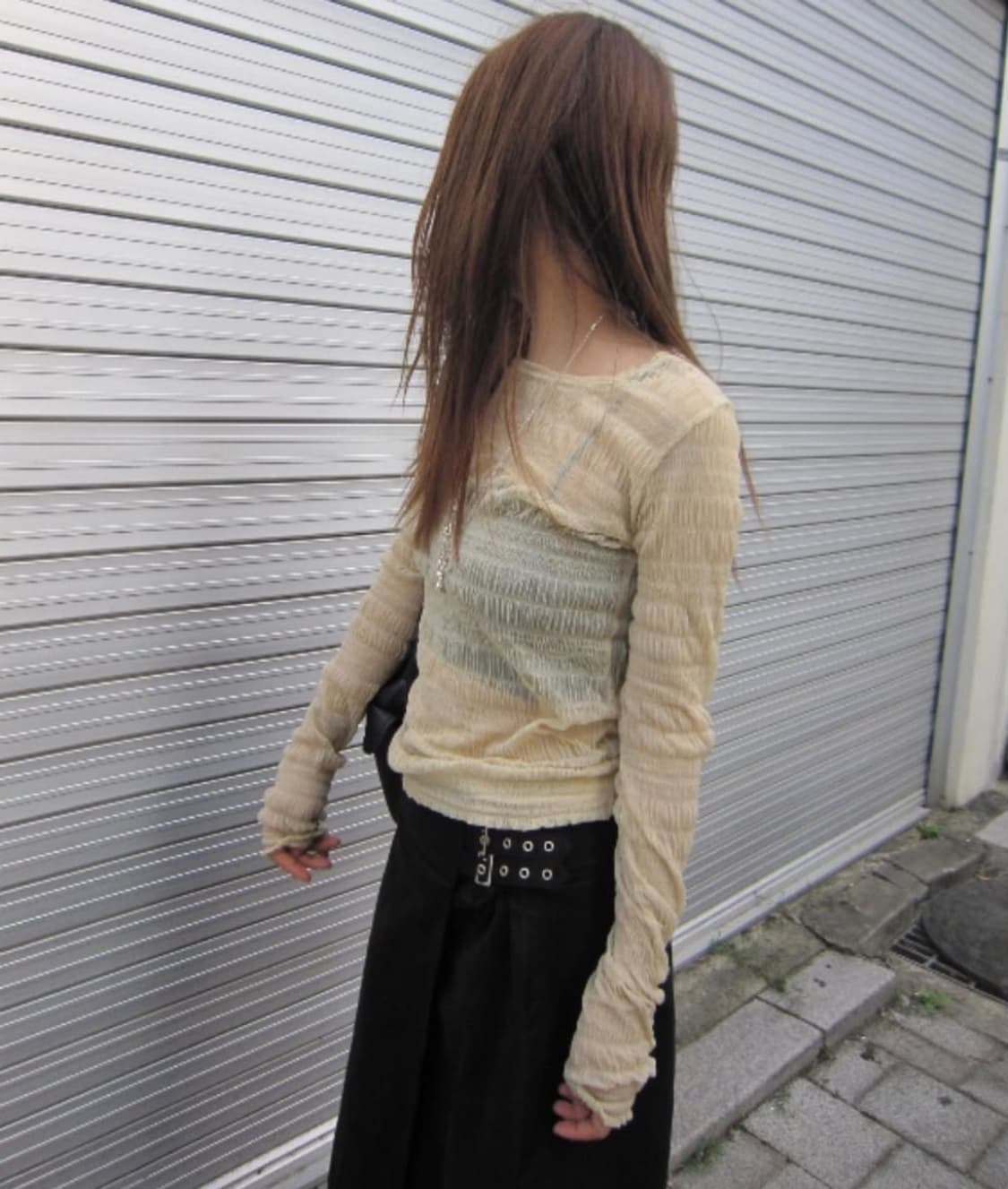 셔링 이너 롱슬리브 크림컬러 상품이미지2