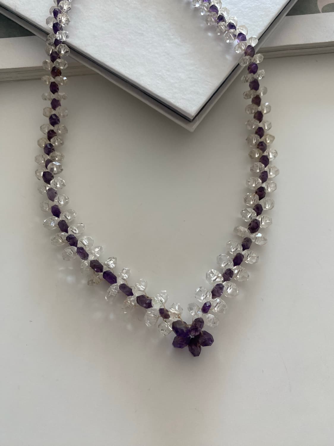 빈티지 퍼플 크리스탈 비즈 목걸이 상품이미지4