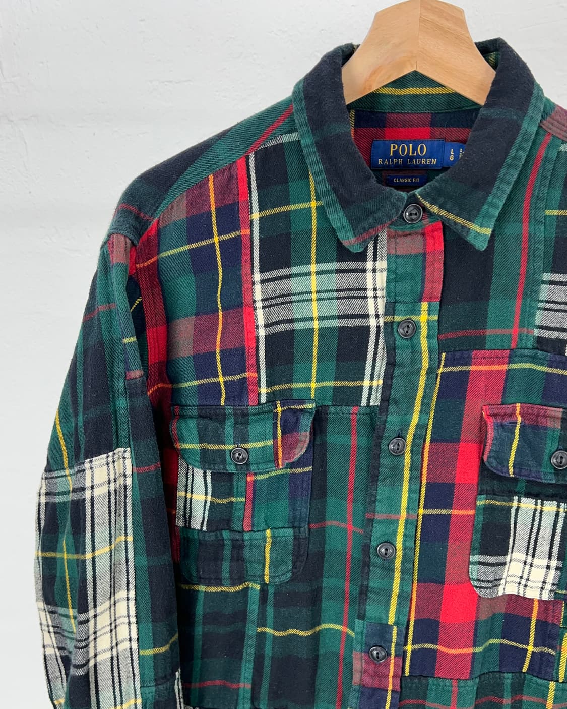 폴로 랄프로렌 믹스 패치워크 클래식 핏 코튼 셔츠 상품이미지2