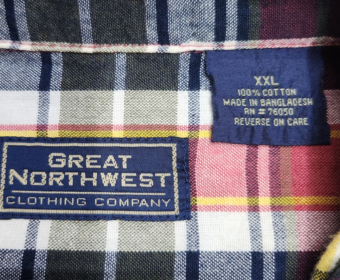 GREAT NORTHWEST 체크 반팔 셔츠 2XL 상품이미지4