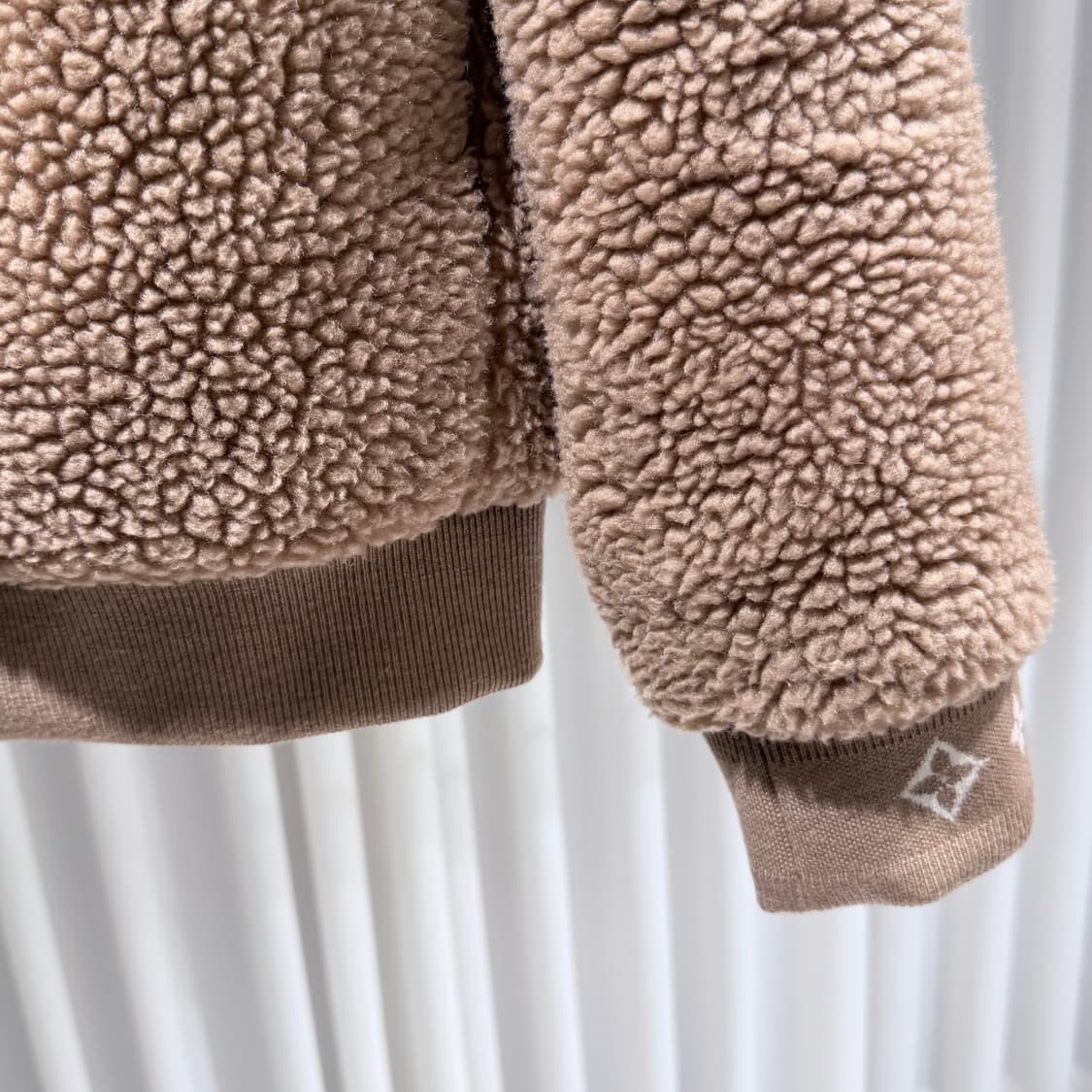 (A+/XL) / 루이비통 레더 패치 플리스 블루종 봄버 자켓 샌드 상품이미지6