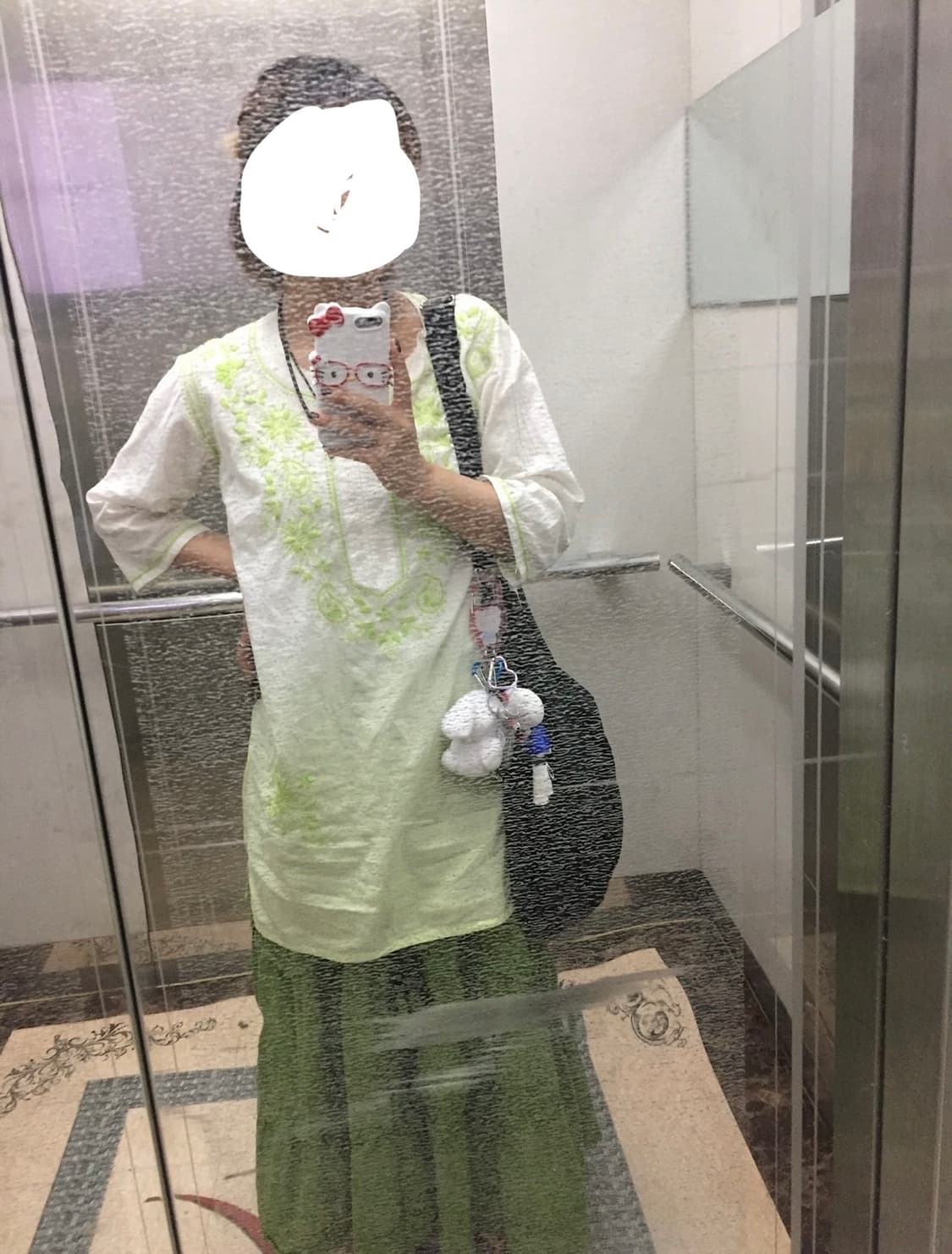 (착용샷O) 빈티지 모리걸 하구미 연두색 여름 블라우스 상품이미지6