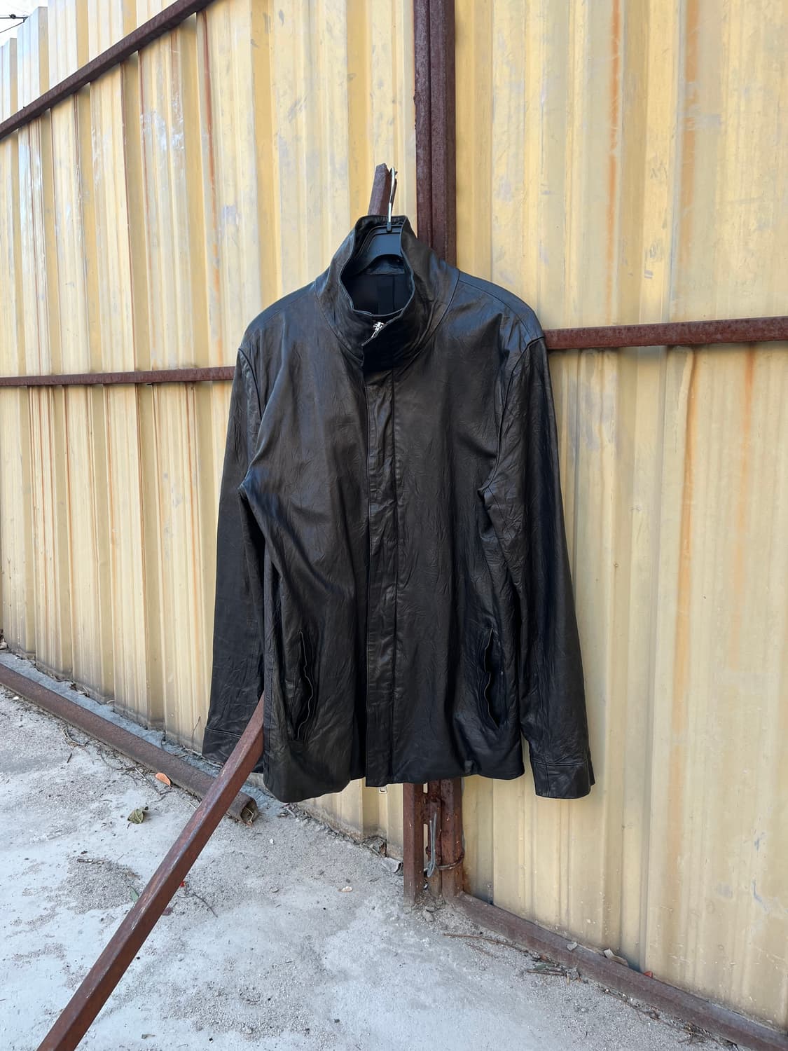 goer 하이넥 양가죽 레더자켓 상품이미지1