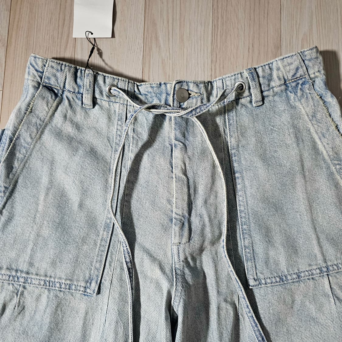자라 빈티지 워싱 퍼티그 데님 버뮤다 배기핏 쇼츠 반바지 와이드 연청 상품이미지4
