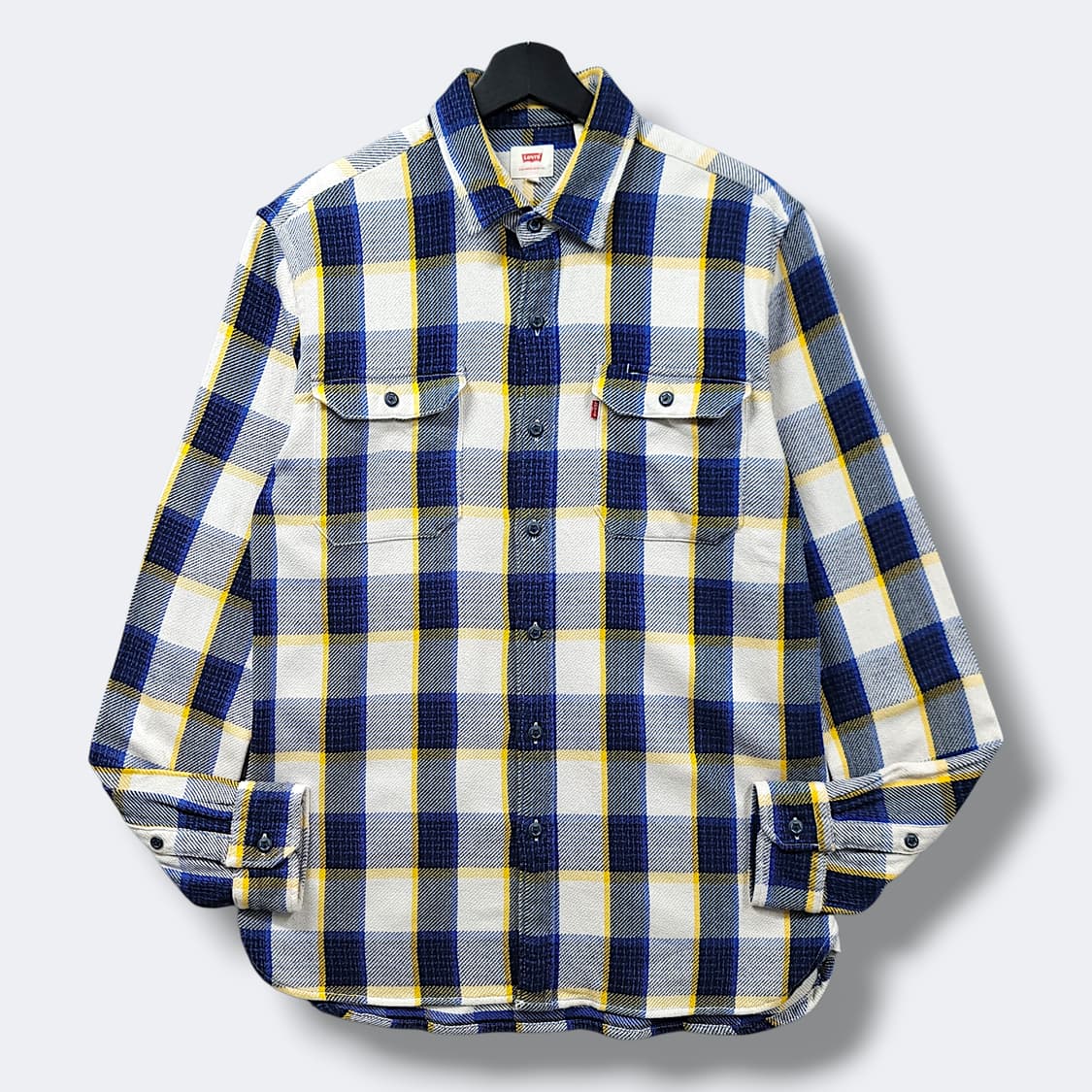 [M] 리바이스 블루&옐로우 체크 플란넬 긴팔셔츠 상품이미지1