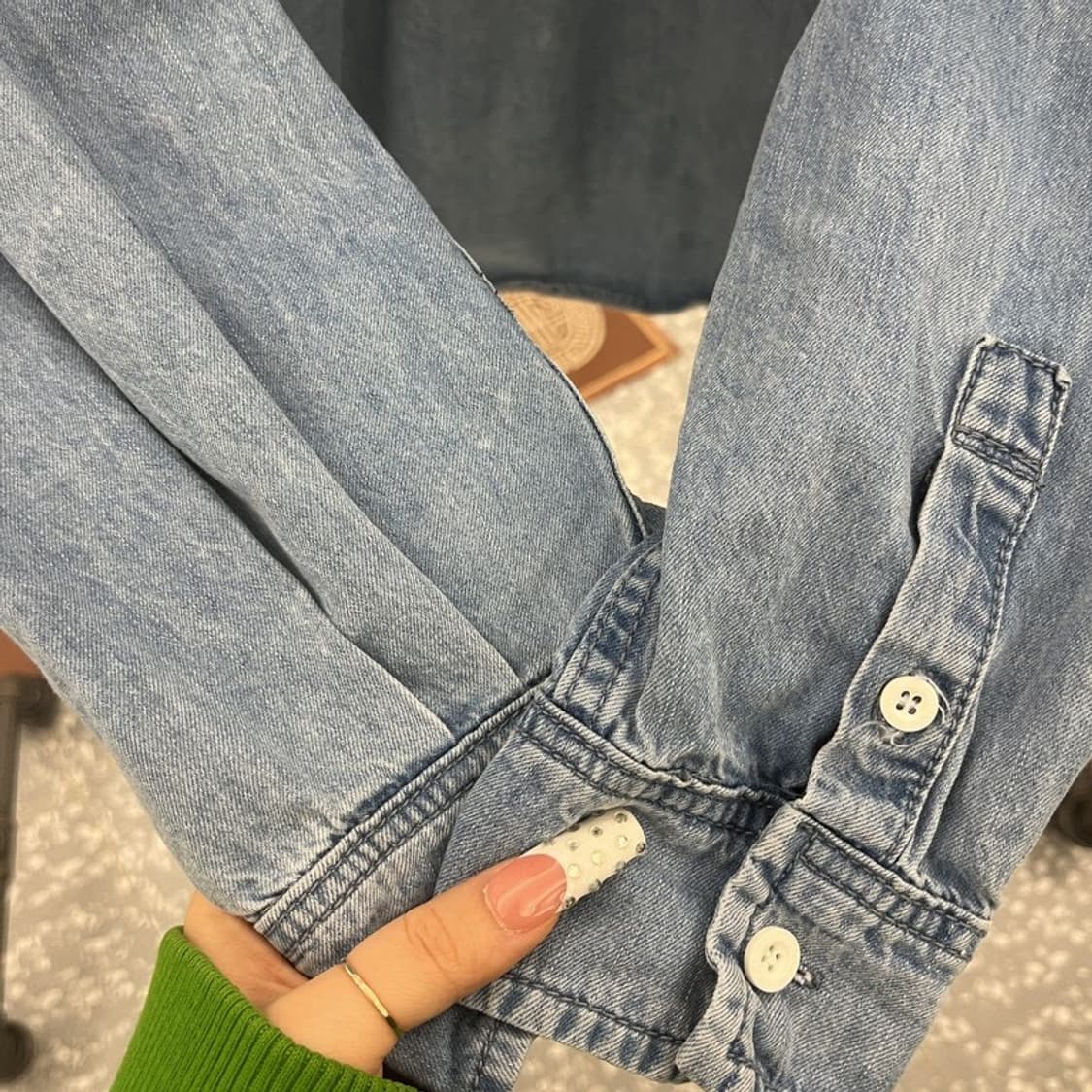 오션 퍼시픽 빈티지 컨트리 레트로 버튼 데님 셔츠 M C10385 상품이미지7