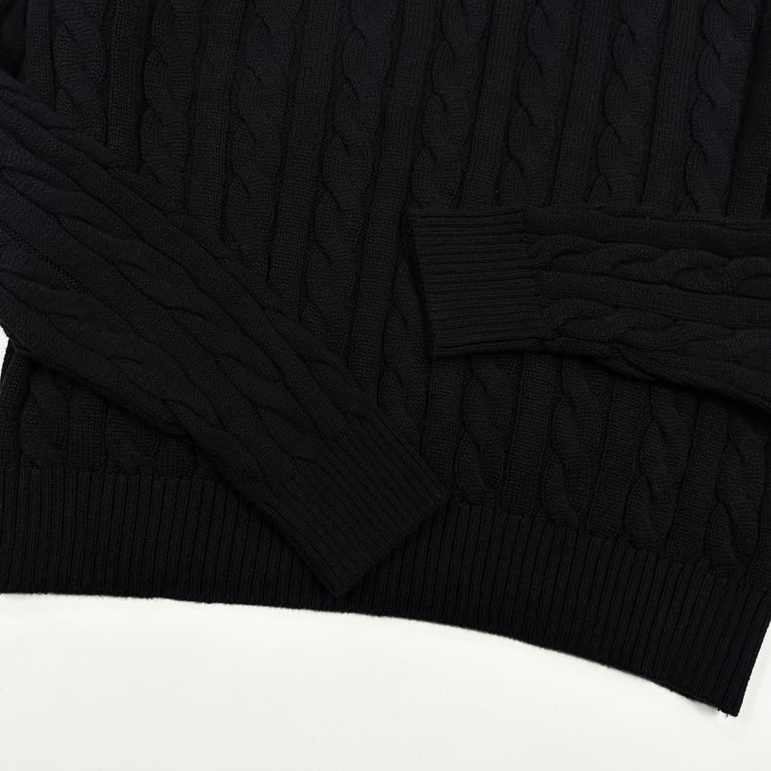 폴로 랄프로렌 포니 블랙 꽈배기 니트 (L) 상품이미지5