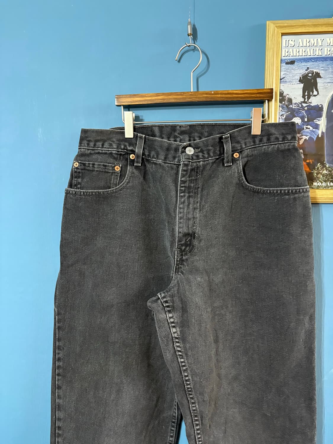 90-00‘s USA Levis 560 Black Denim Pant. 상품이미지2