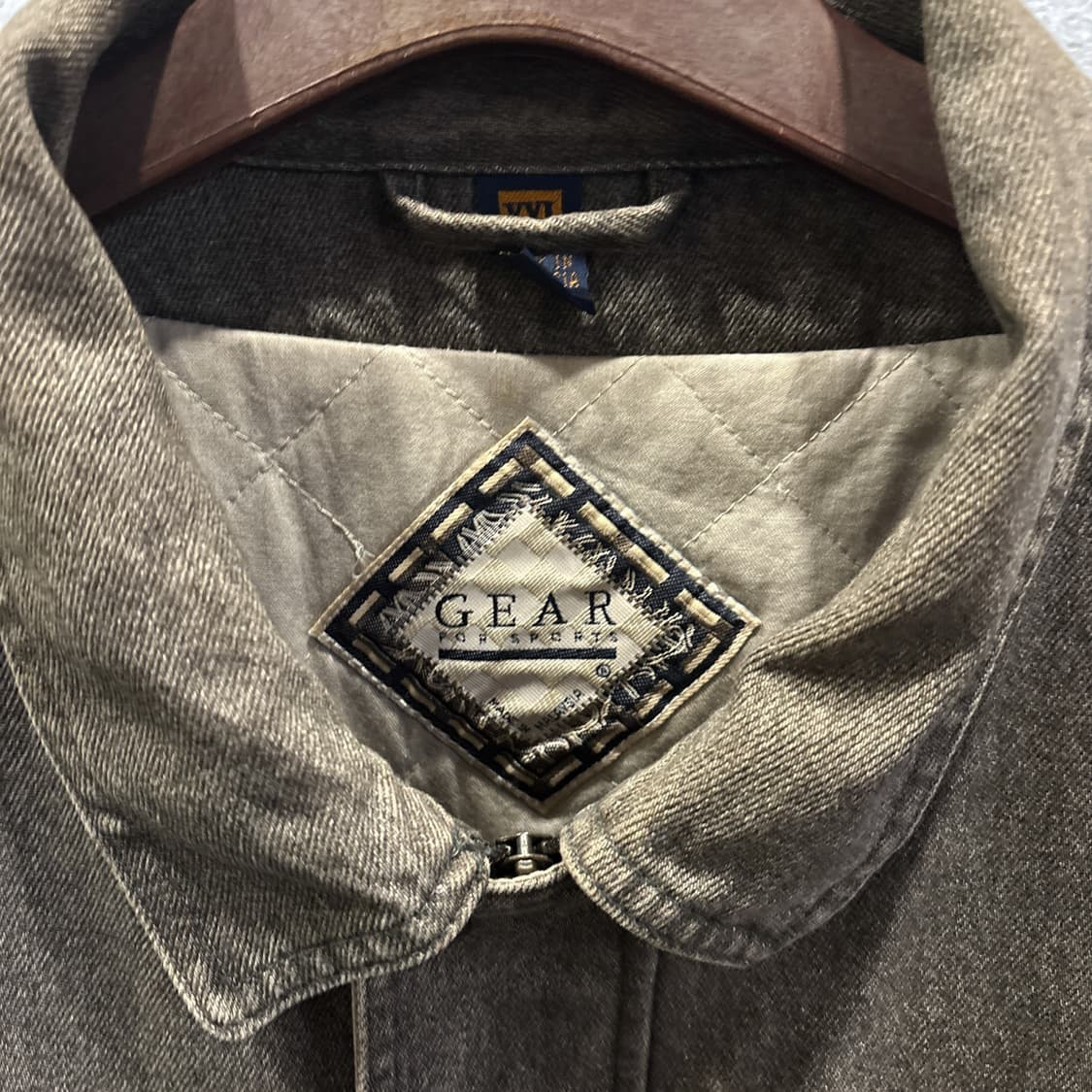 USA VINTAGE 데님 투톤 바시티 워크자켓 소매배색 자수 디테일 상품이미지7