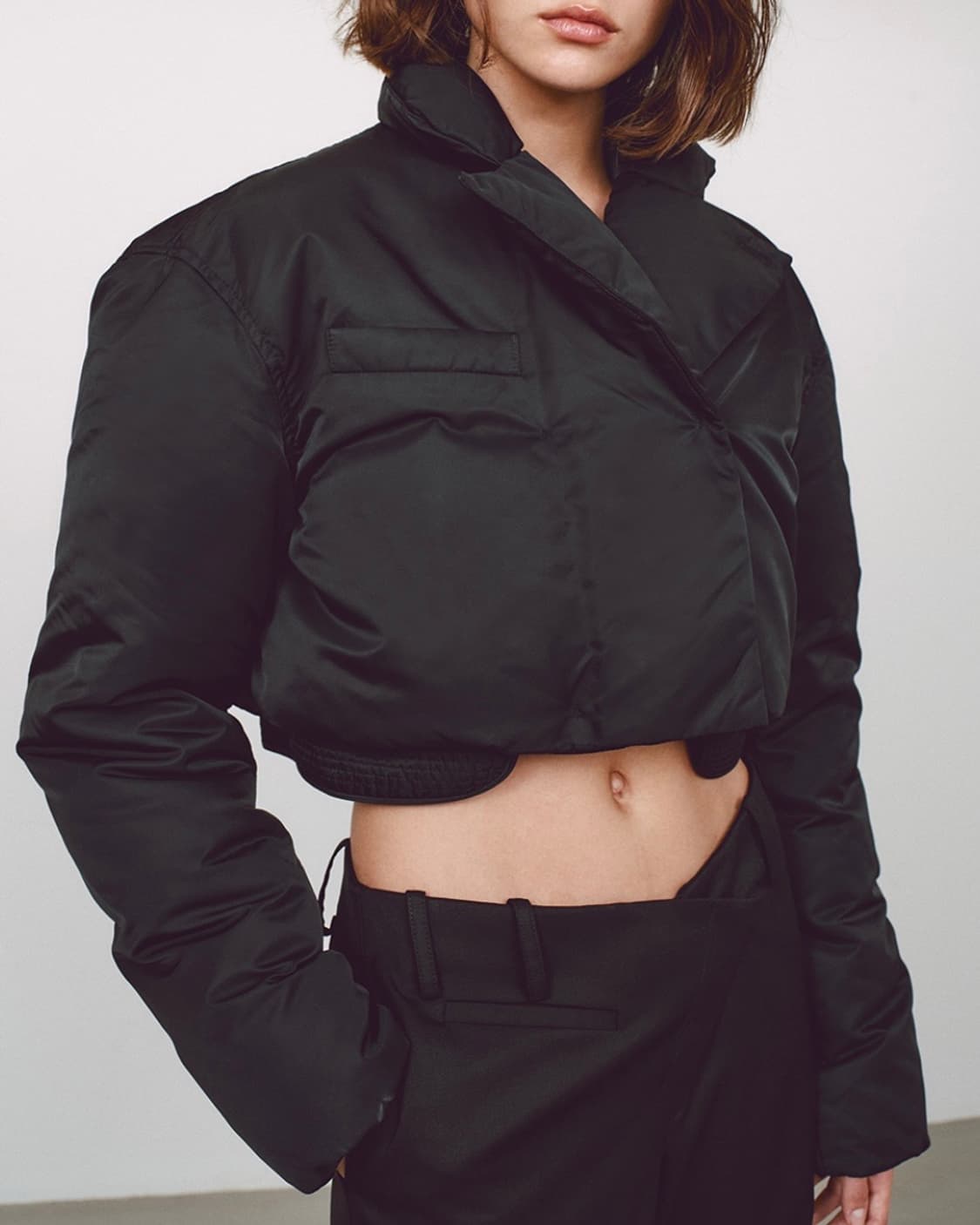 민아송 크롭 패딩 블랙 상품이미지1