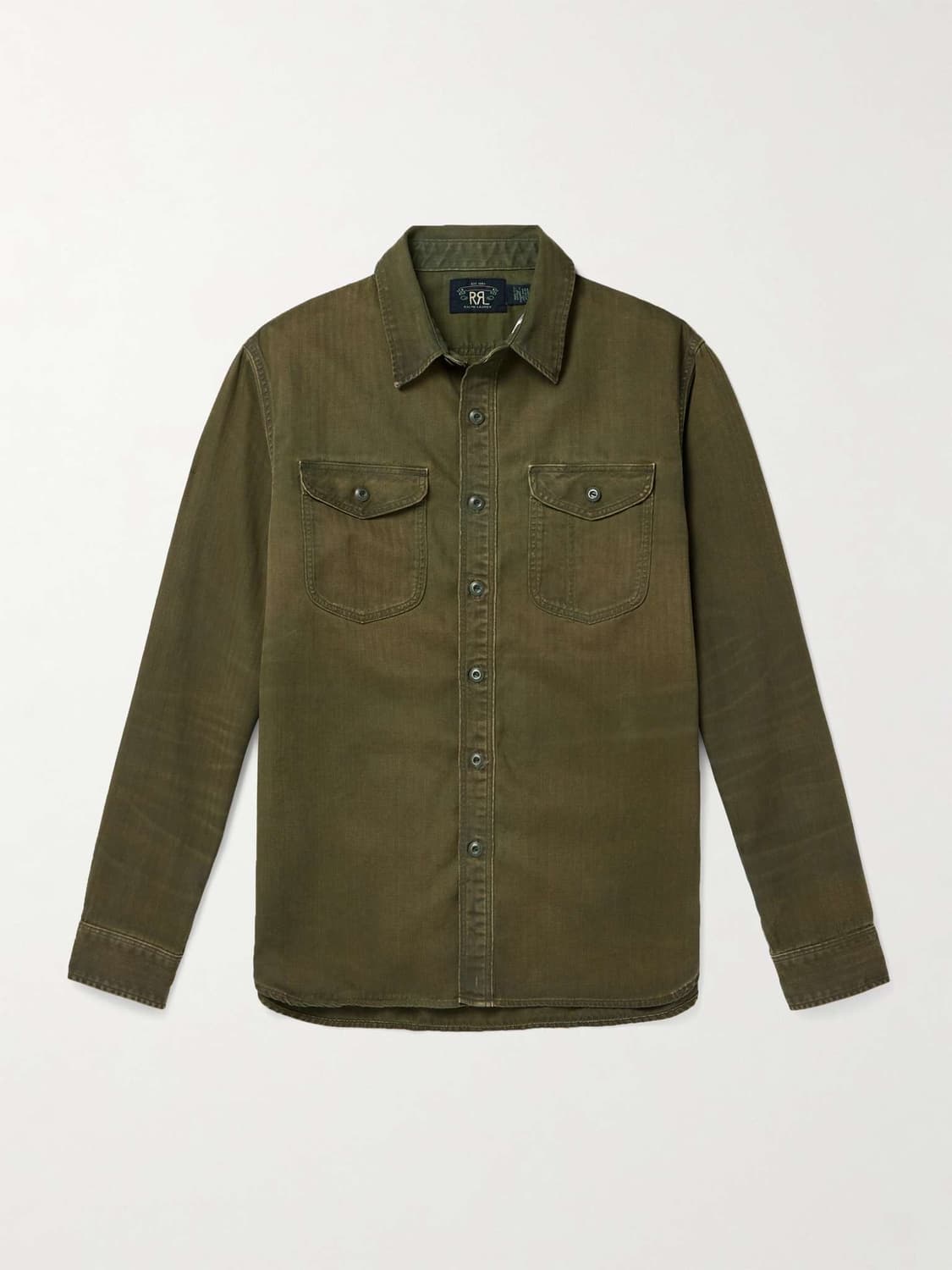 더블알엘/ 가먼트 다이헤링본트윌 워크셔츠/ XL 상품이미지1