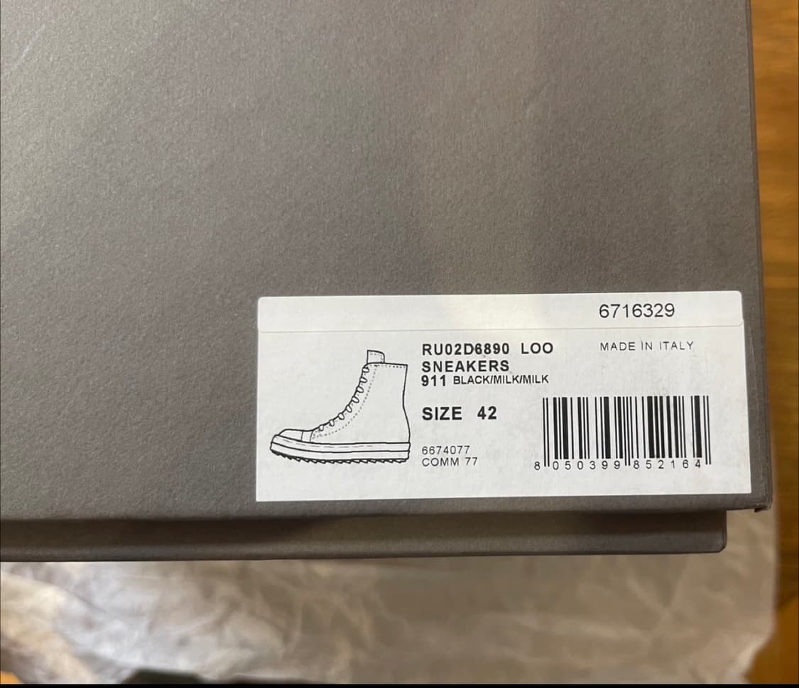 릭 오웬스 라몬즈 loo 42 사이즈 상품이미지8