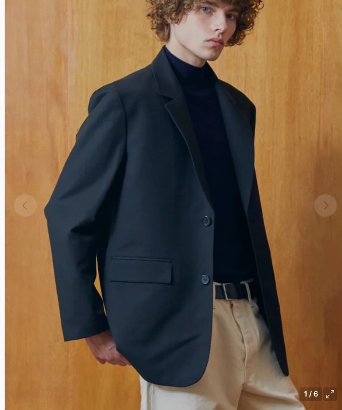 [로파이] 오버핏 2버튼 이지 블레이져 (블랙)  상품이미지1