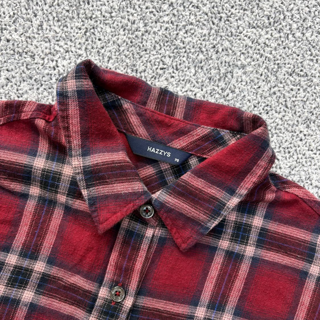 90 헤지스 여성 롱 체크 셔츠 레드 0319J 상품이미지2