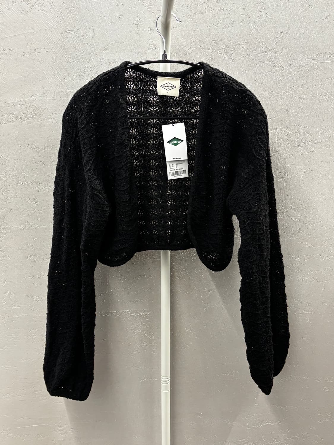 스탠다드 블랙 크로셰 크롭 가디건 F 상품이미지2