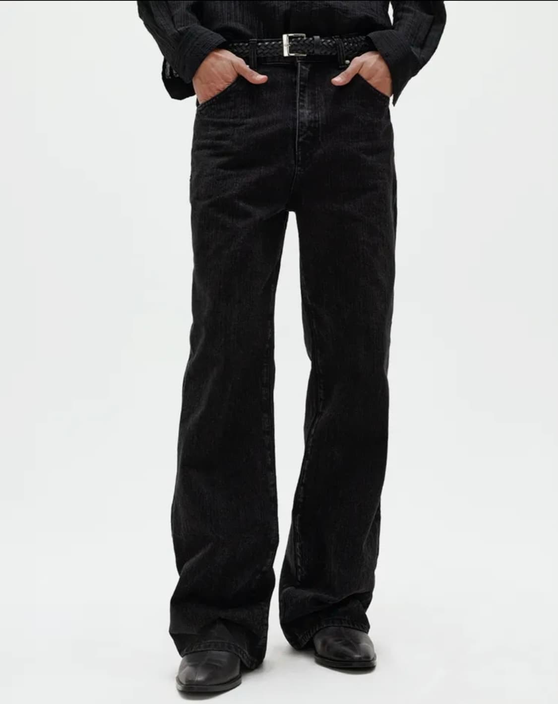 엘무드 리버 플레어 데님 리브드 블랙 48 상품이미지1