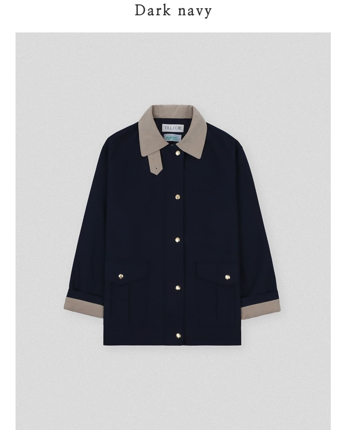 틸아이다이 배색카라자켓 네이비 상품이미지3
