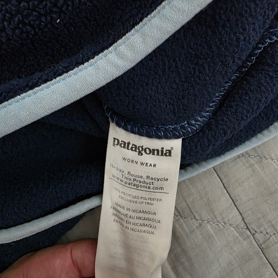 [L] 빈티지 파타고니아 신칠라 플리스 스냅 풀오버 마린블루 상품이미지9