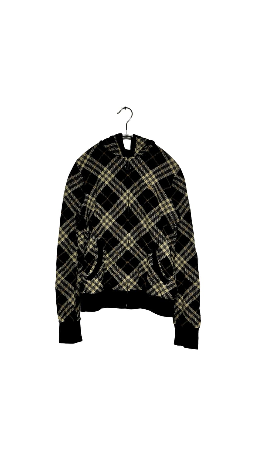 버버리 블루라벨 체크 후드 집업 상품이미지1