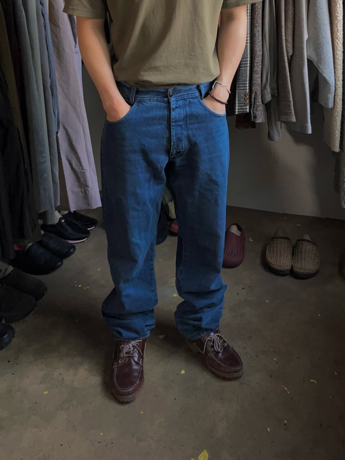 [48]90s 스톤아일랜드 아카이브 그린 엣지드 패치 데님 상품이미지5