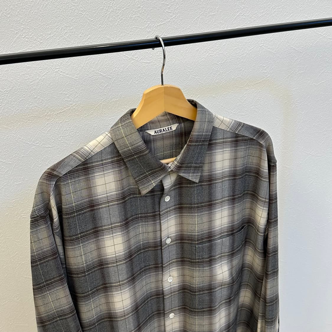 오라리 울 체크 셔츠 상품이미지4