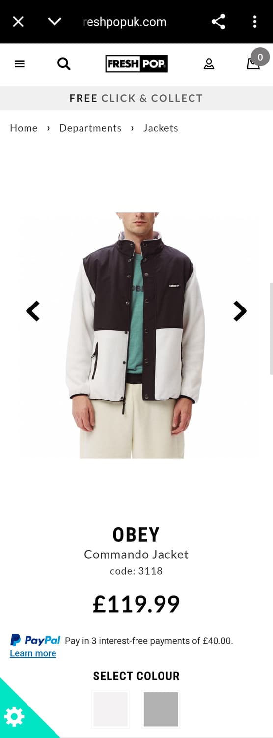 XL) 오베이 코만도 쉐르파 후리스 배색 양털 플리스 자켓 범고래 오레오 상품이미지1