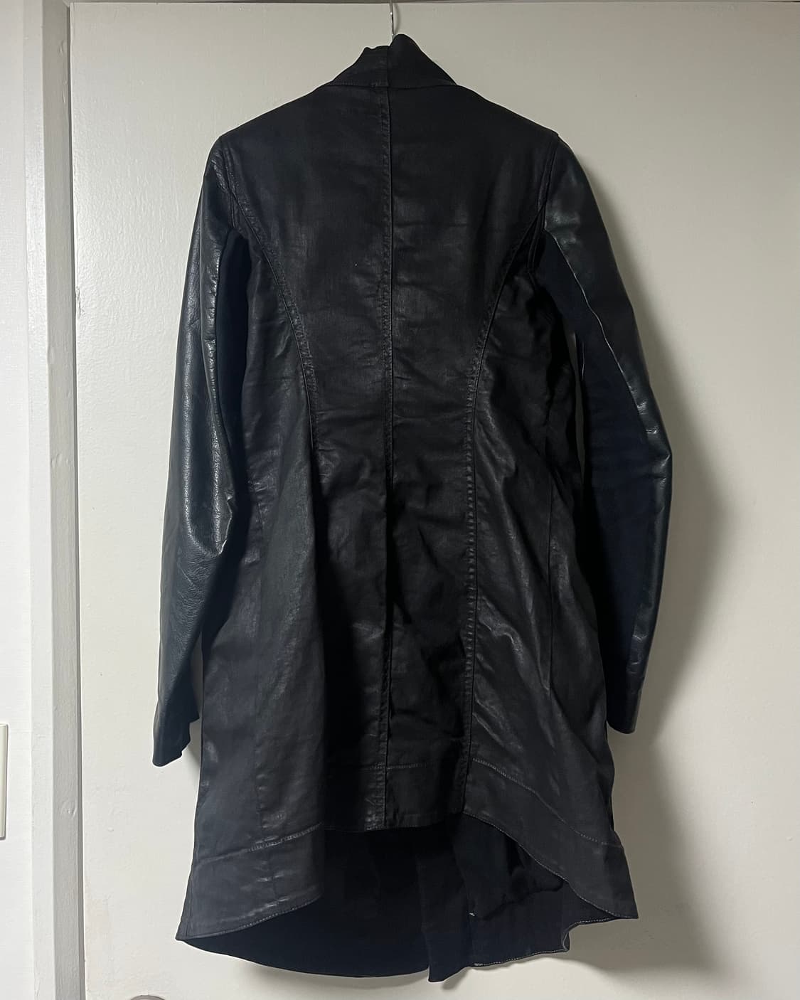 Rick Owens black waxed leather jacket 상품이미지3