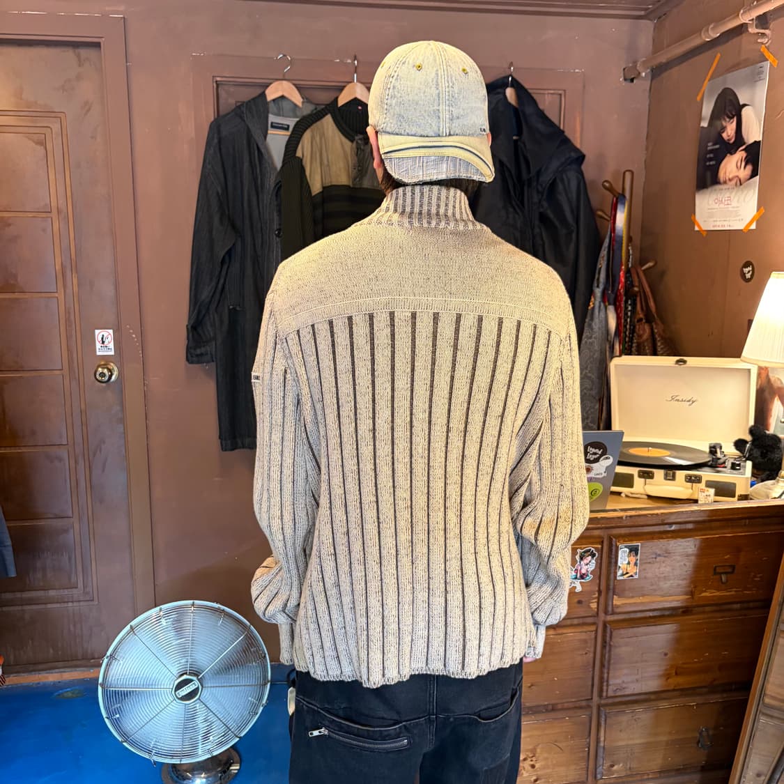 CALVIN KLEIN JEANS 골지 플리츠 니트집업 상품이미지6