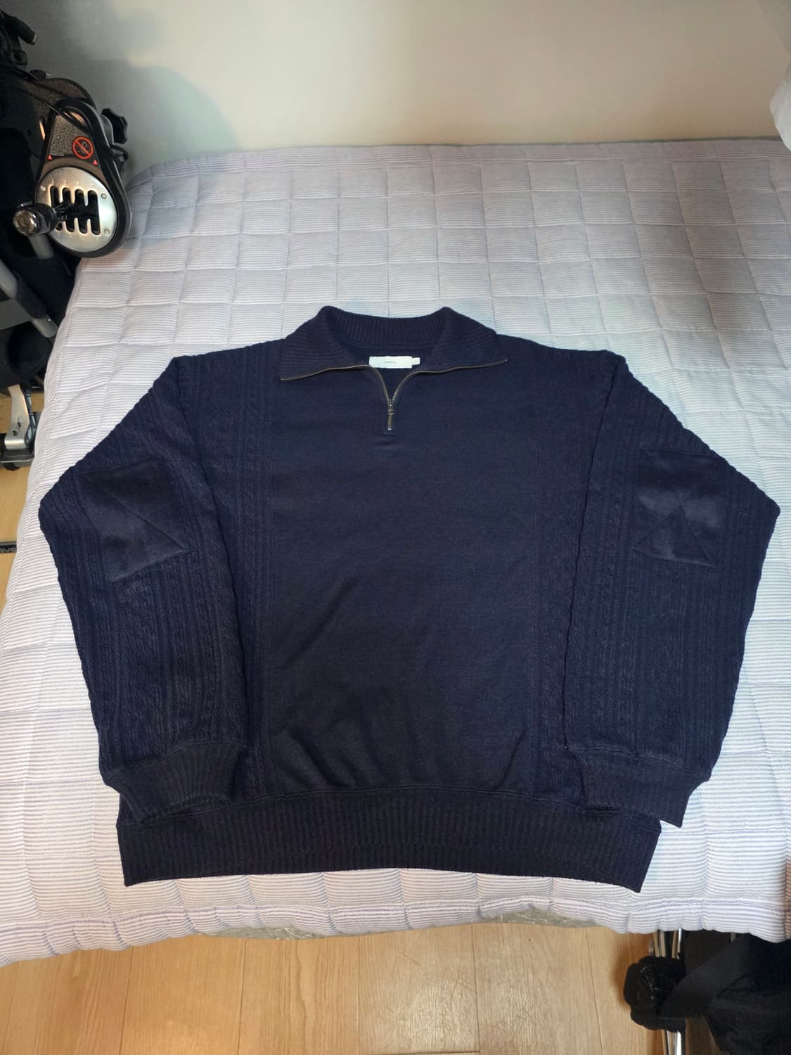 아워셀브스 파인 울 집업 니트 다크 네이비 2 상품이미지2