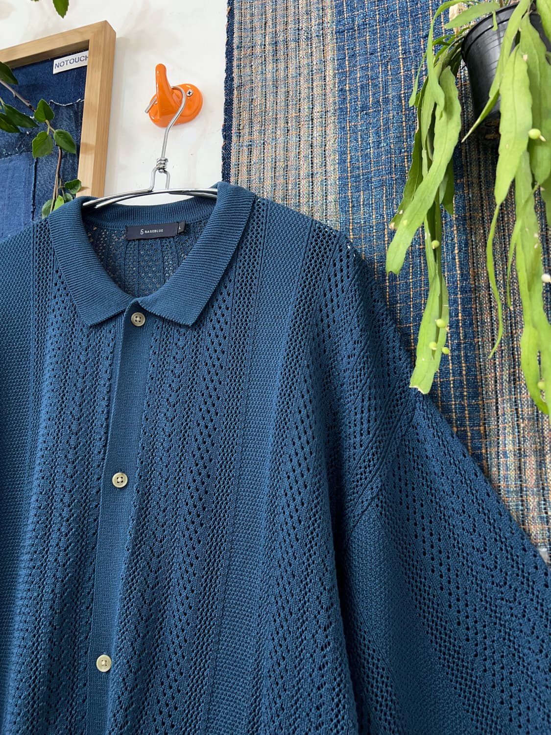 RAGEBLUE  Open Knit Half-Sleeve Shirt 상품이미지5