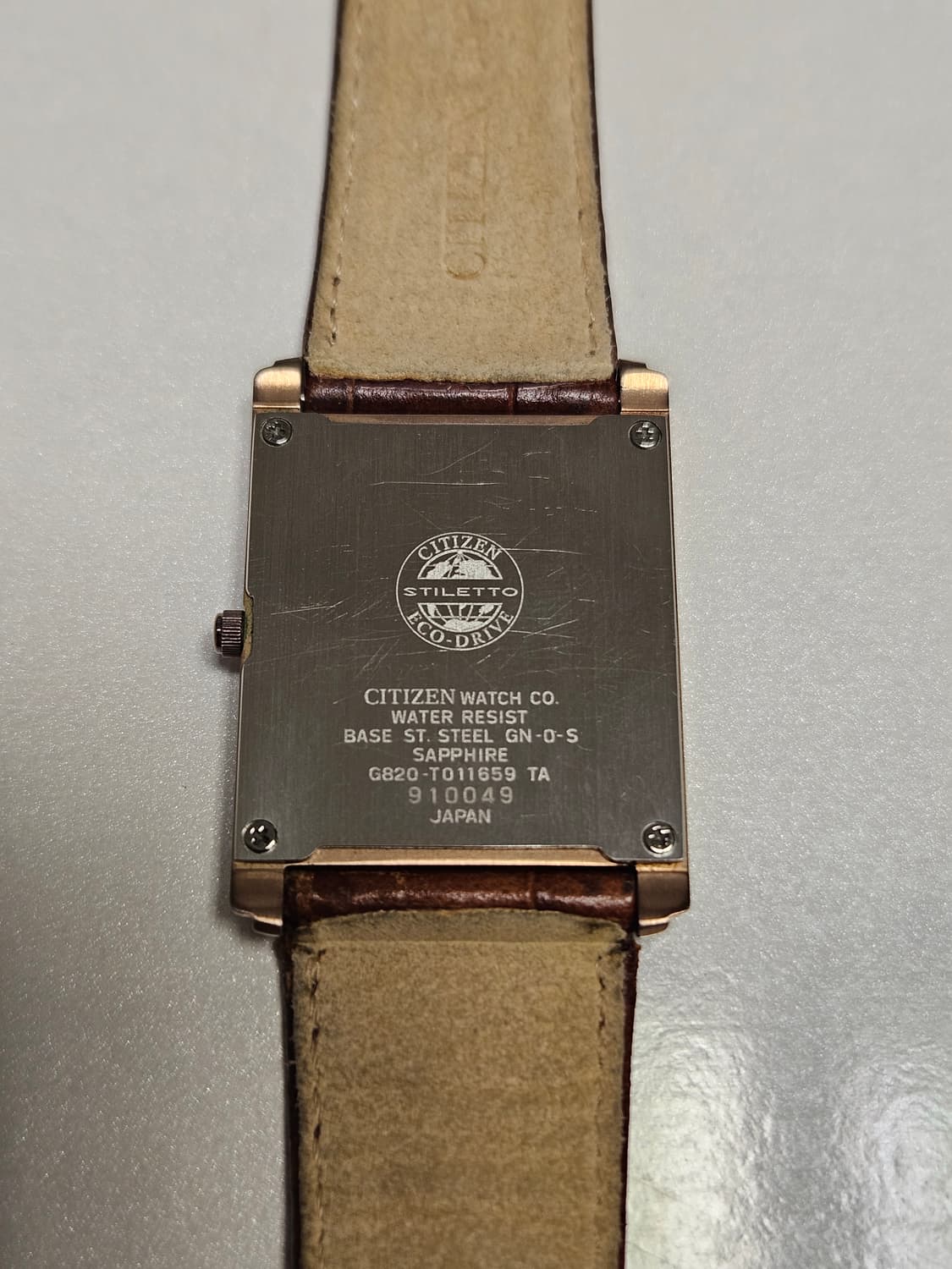 빈티지 시티즌 탱크 에코드라이브 사각 가죽 시계 상품이미지8