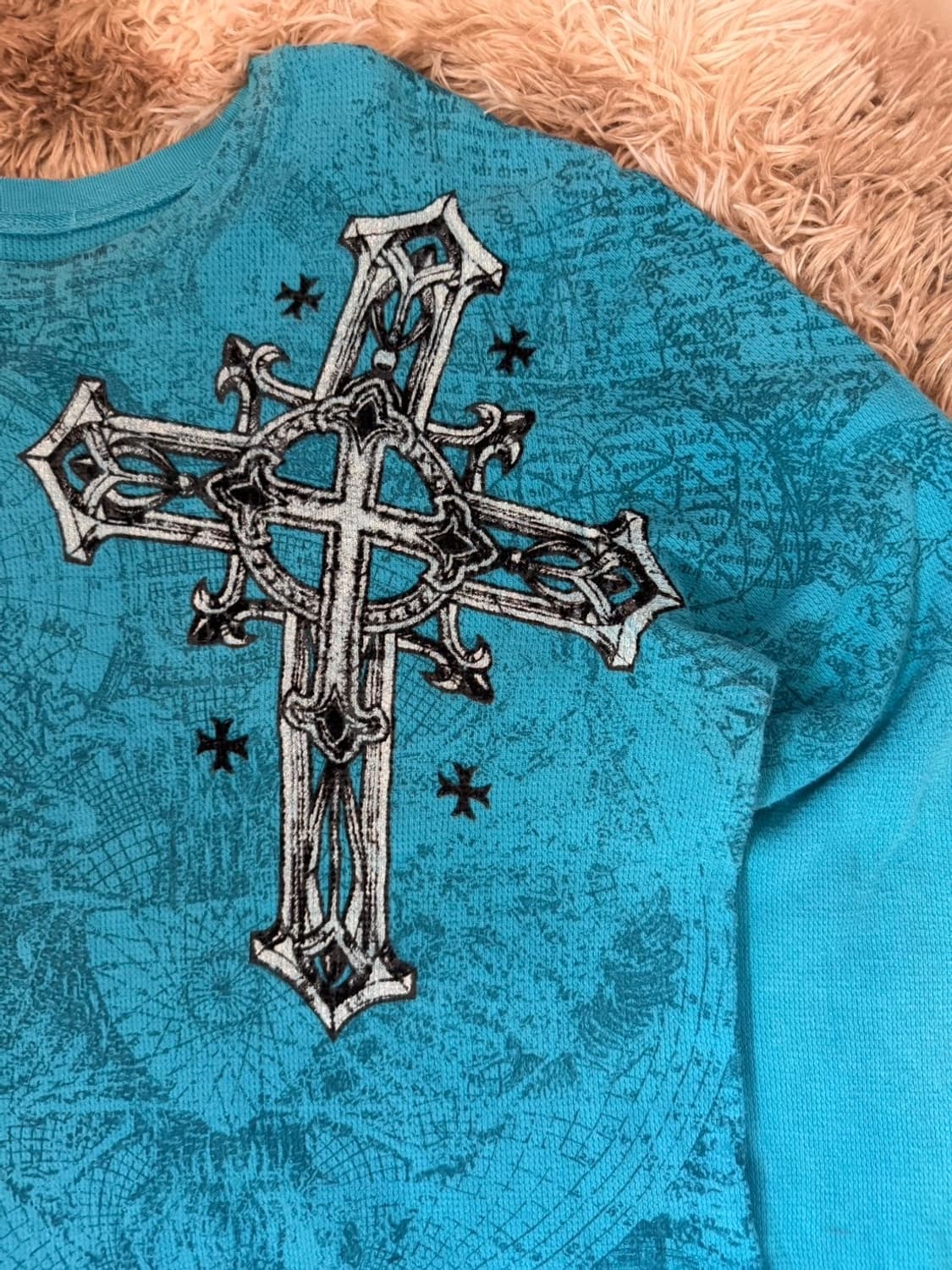 RAW STATE AFFLICTION 스타일 긴팔 티셔츠 L 상품이미지7
