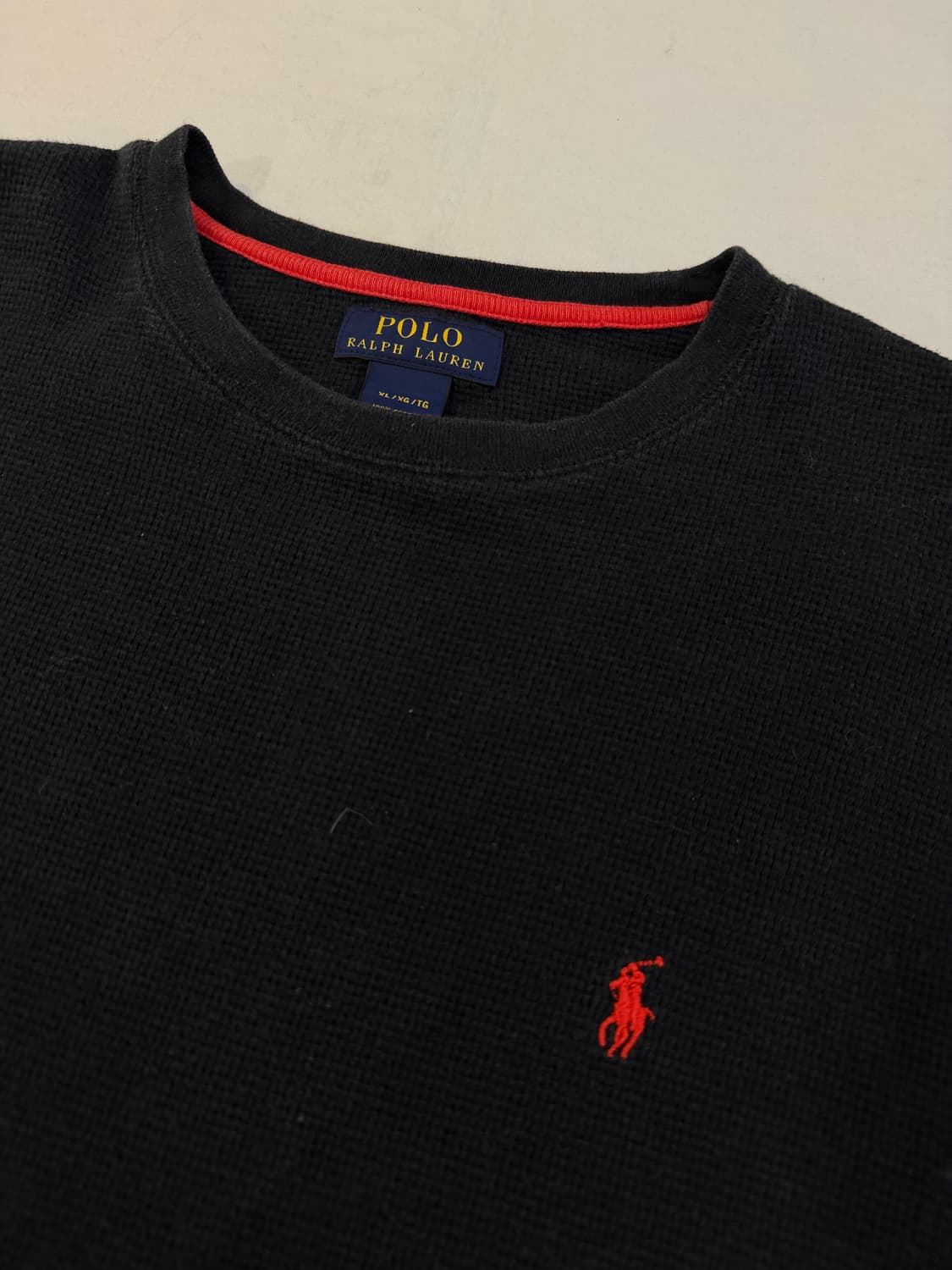 폴로 랄프로렌 와플 써멀 롱슬리브 긴팔티 블랙 상품이미지2