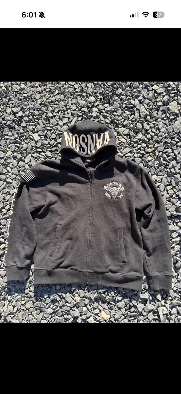 VANSON 밴슨 블랙 후드집업 상품이미지1