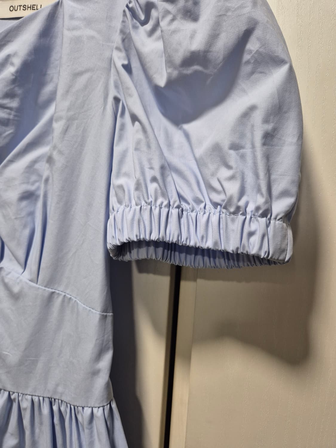 (세일)(새상품)아웃쉘 퍼프소매 캉캉 롱 원피스 하늘색 상품이미지4