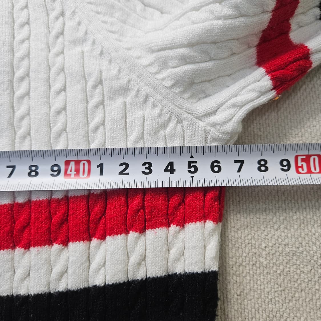 실측확인 빈티지 여성 로고 니트 가디건 0327Y 상품이미지5