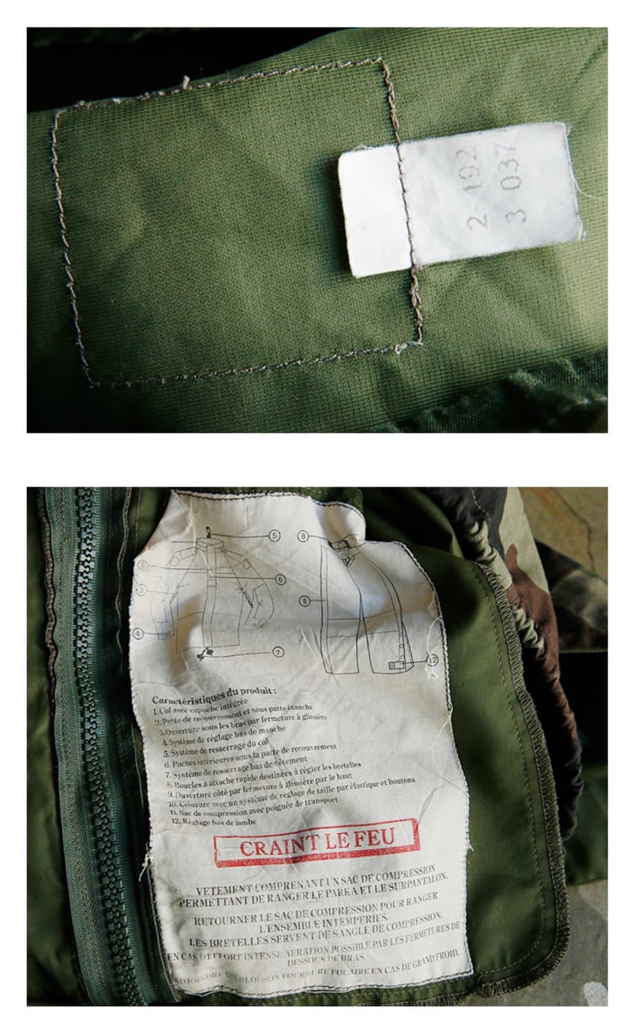 90s 프랑스군 고어텍스 카모 파카 자켓 상품이미지5