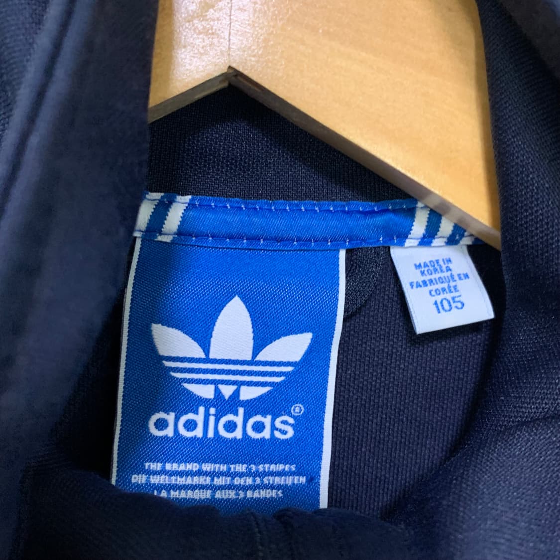 아디다스 네이비 삼선 트랙탑 105 빈티지 져지 남녀공용 상품이미지4